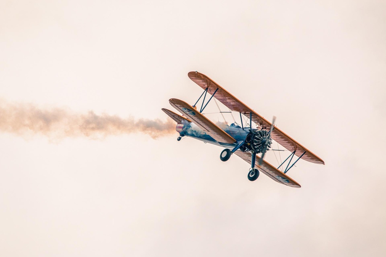embark plane, flight, sky, boeing stearman pt-13d, double decker, nature, aircraft, flying, vintage aircraft, history